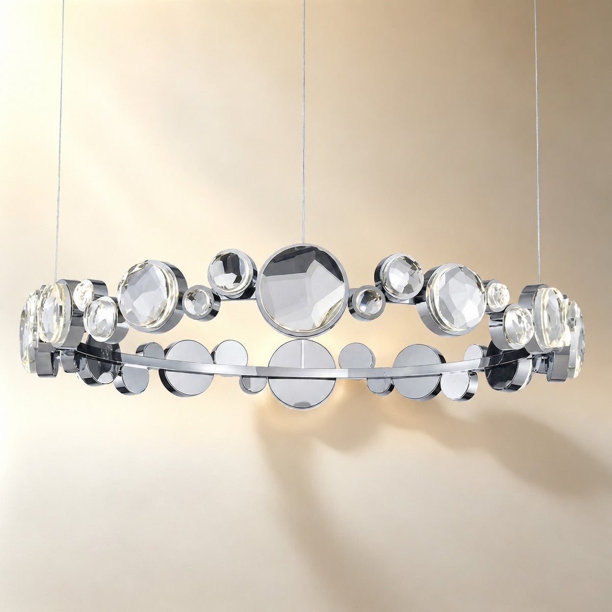 Gwevin Round Crystal Modern Chandelier