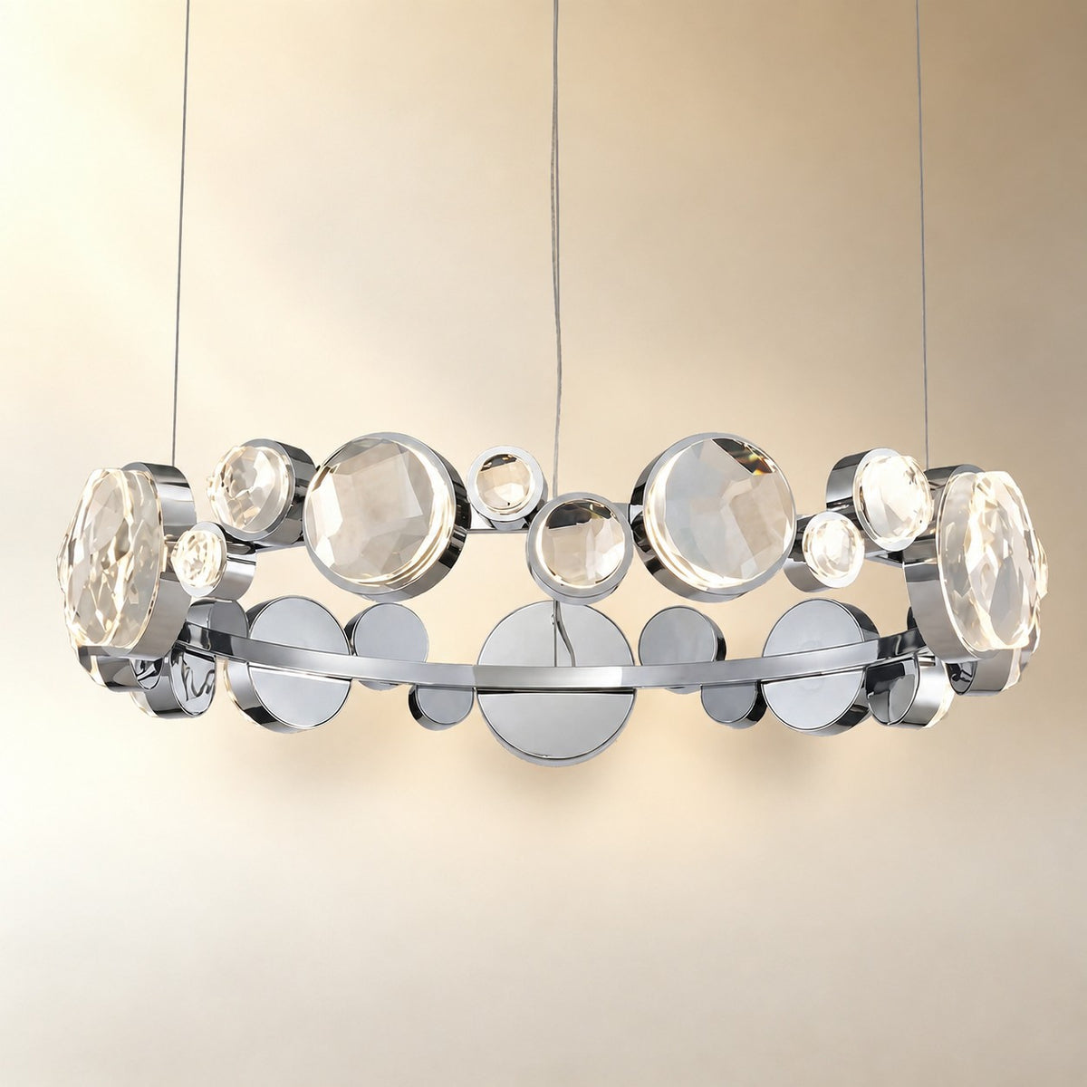 Gwevin Round Crystal Modern Chandelier