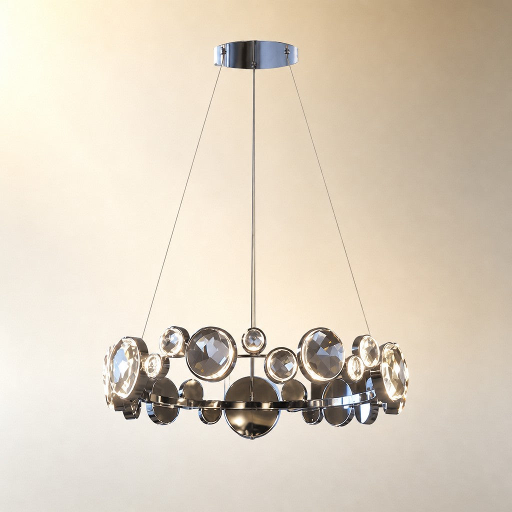 Gwevin Round Crystal Modern Chandelier