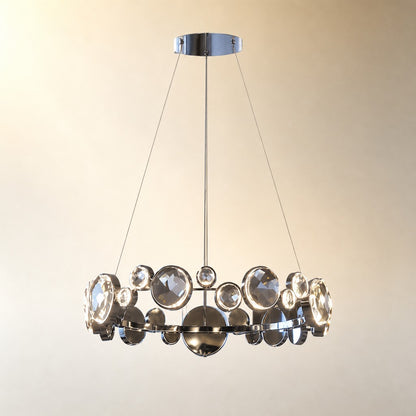 Gwevin Round Crystal Modern Chandelier