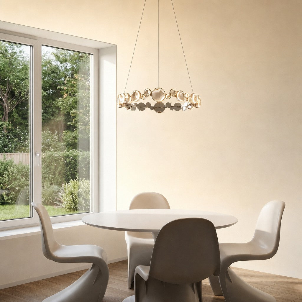 Gwevin Round Crystal Modern Chandelier
