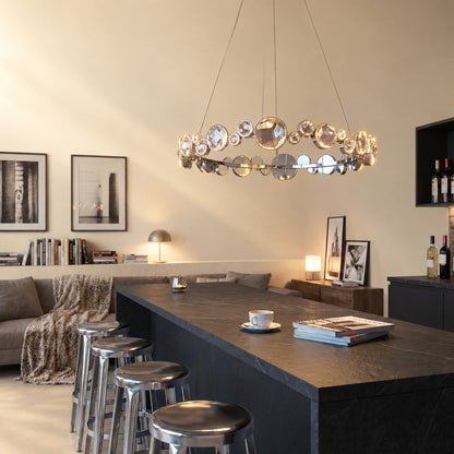 Gwevin Round Crystal Modern Chandelier