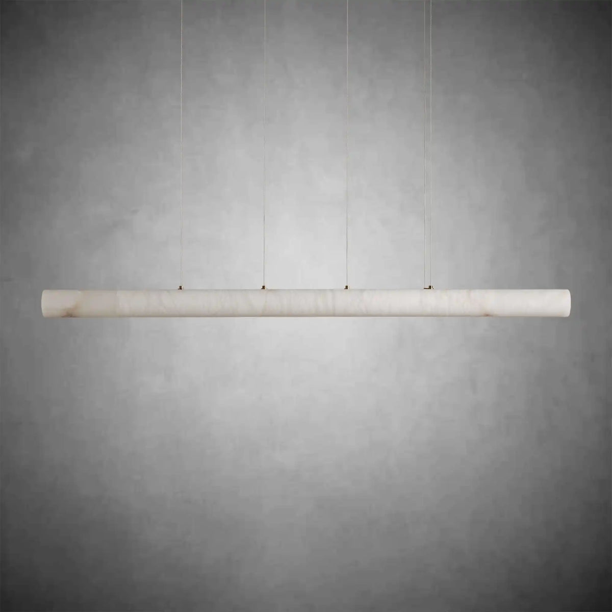 Halima Modern Linear Alabaster LED Chandelier with Brass Accents