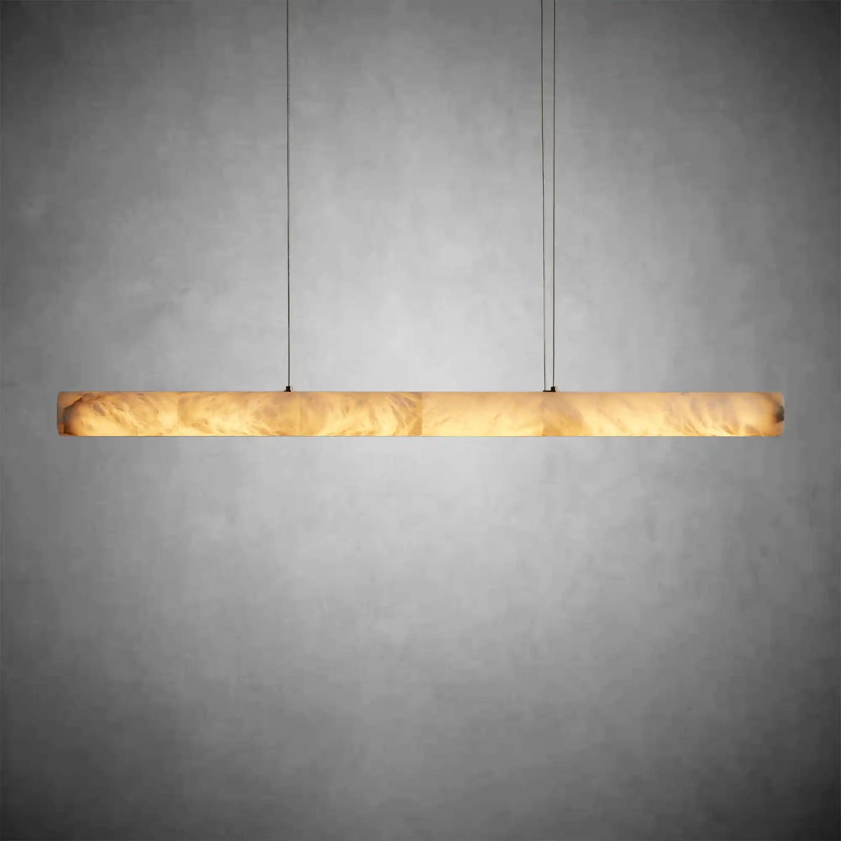 Halima Modern Linear Alabaster LED Chandelier with Brass Accents