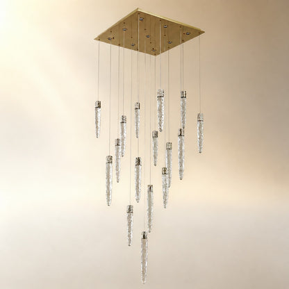 Halor Icicle Crystal Glass Square Chandelier 31.5"