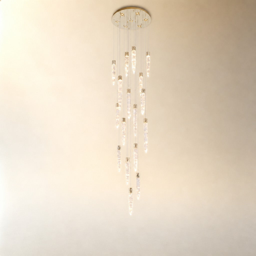 Halor Icicle Crystal Glass Stairwell Chandelier 47" D