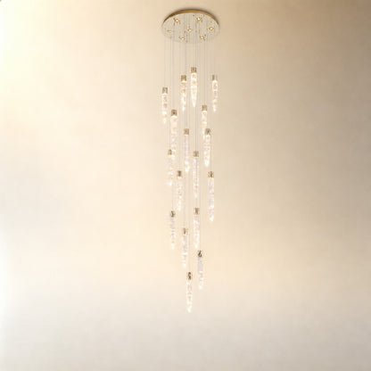 Halor Icicle Crystal Glass Stairwell Chandelier 47" D
