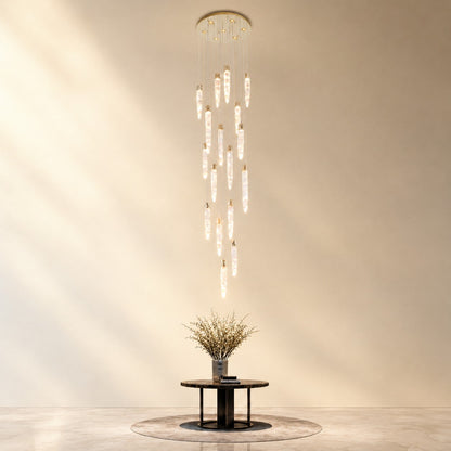 Halor Icicle Crystal Glass Stairwell Chandelier 47" D