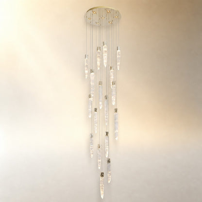 Halor Icicle Crystal Glass Stairwell Chandelier 47" D