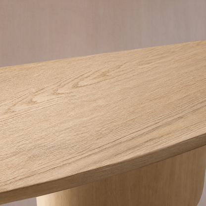 Hand-Sculpted Modern Oval Oak Dining Table
