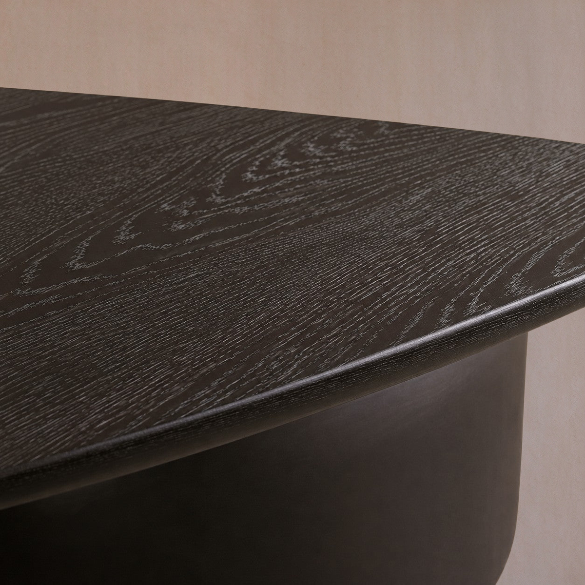 Hand-Sculpted Modern Oval Oak Dining Table