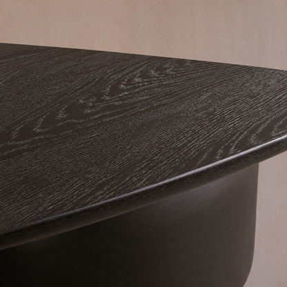 Hand-Sculpted Modern Oval Oak Dining Table