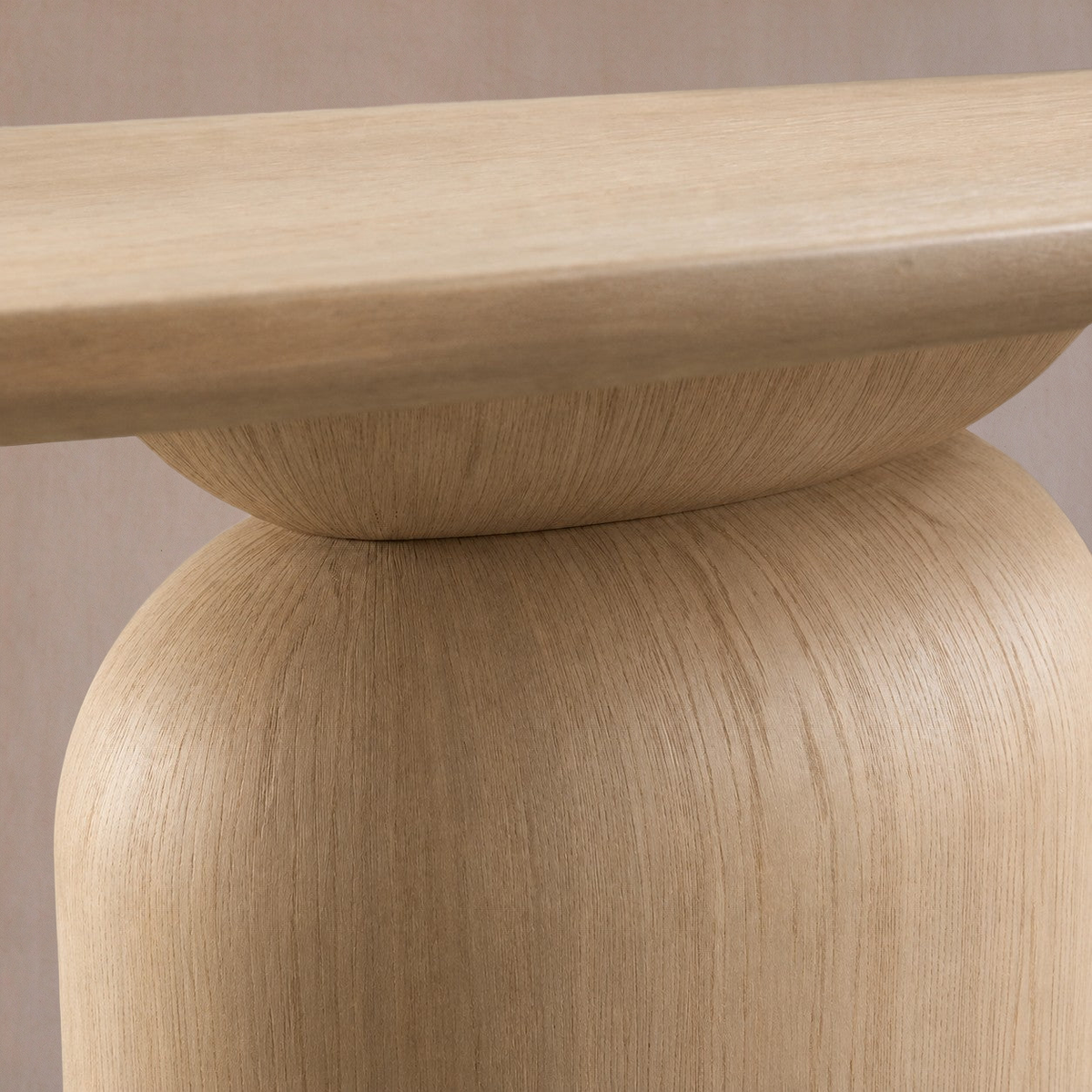 Hand-Sculpted Modern Oval Oak Dining Table