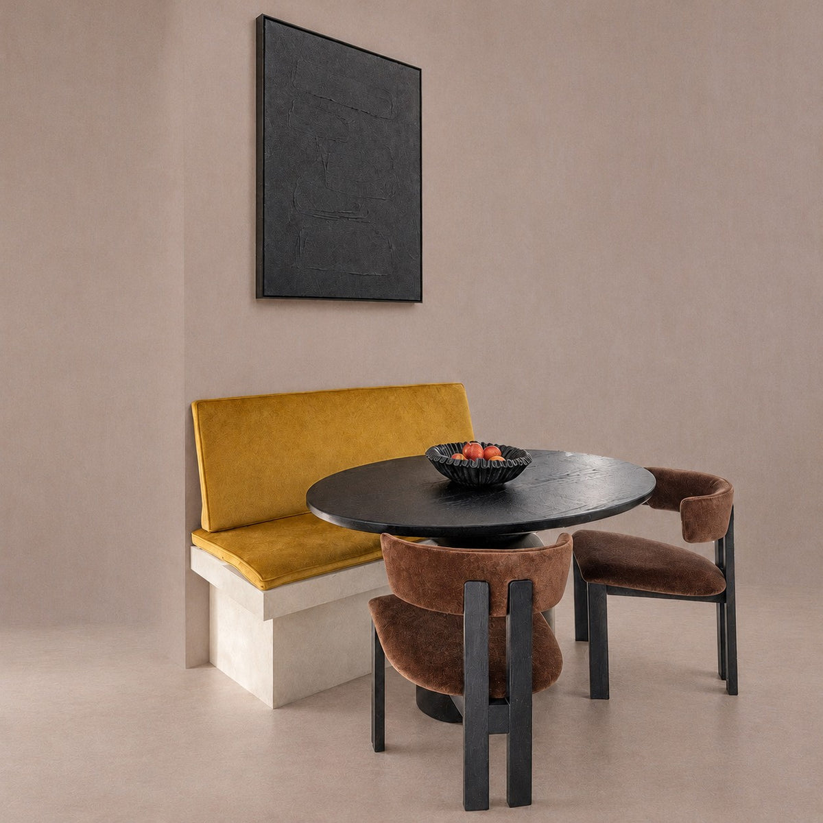 Hand-Sculpted Modern Oval Oak Dining Table
