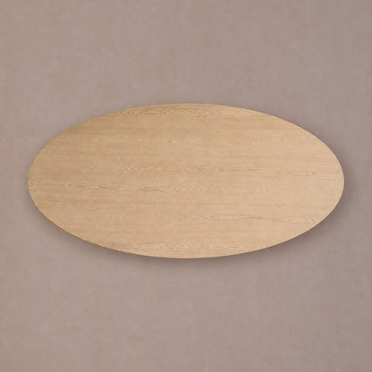Hand-Sculpted Modern Oval Oak Dining Table