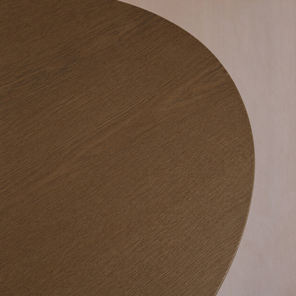 Hand-Sculpted Modern Oval Oak Dining Table
