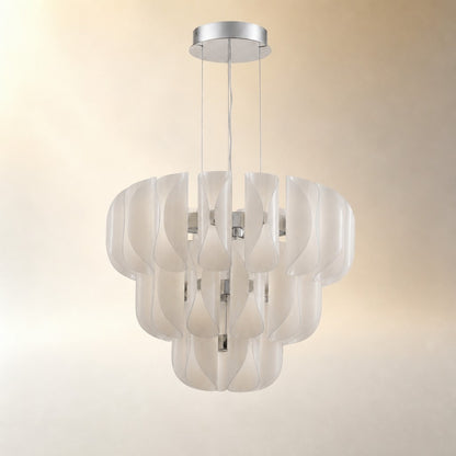 Ilyor Tiered Modern Glass Chandelier 31" D