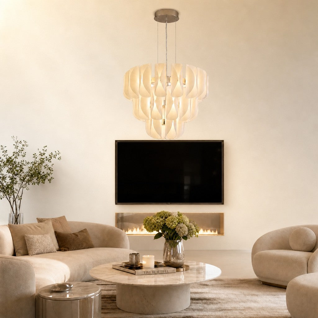 Helena Glamorous Glass Light Pendant 39"