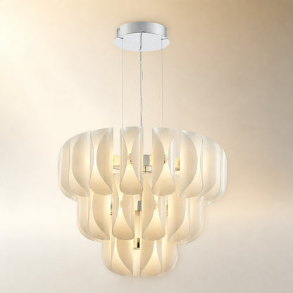 Ilyor Tiered Modern Glass Chandelier 31" D
