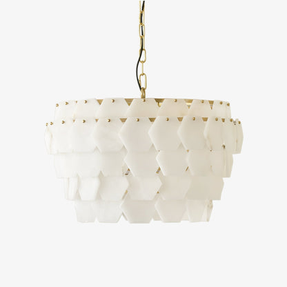 Hexa Cloud Gold & White Alabaster Pendant Light– 23.6" Diameter