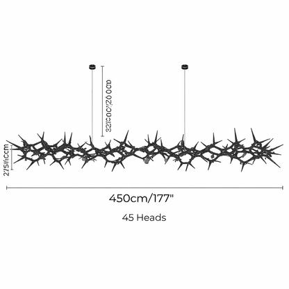 Modern LED Chandelier Adjustable Hanging Light Iron Dimmable 10-45 Bulbs Warm White Cool White