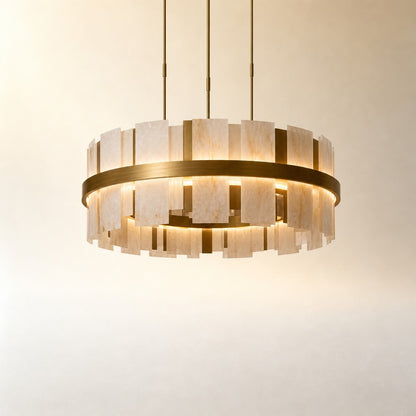 Hollis Tile Alabaster Round Pendant 31.5"D