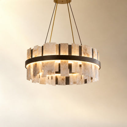 Hollis Tile Alabaster Round Pendant 31.5"D