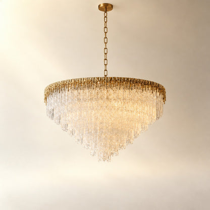 Ice Flower Glass Eight-Layer Staircase Light D910 - Copper Color