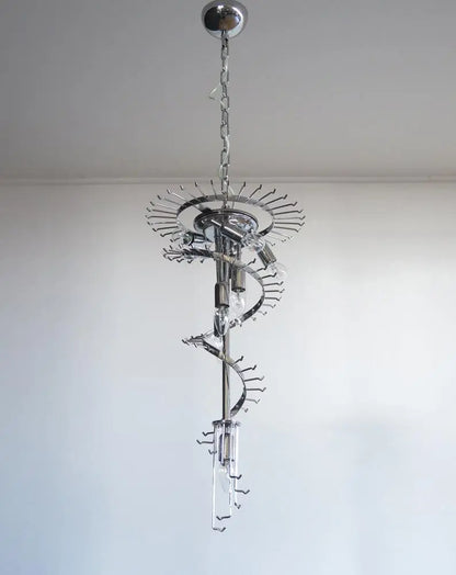 Murano Chandelier – Spiral – 86 prisms – Amber