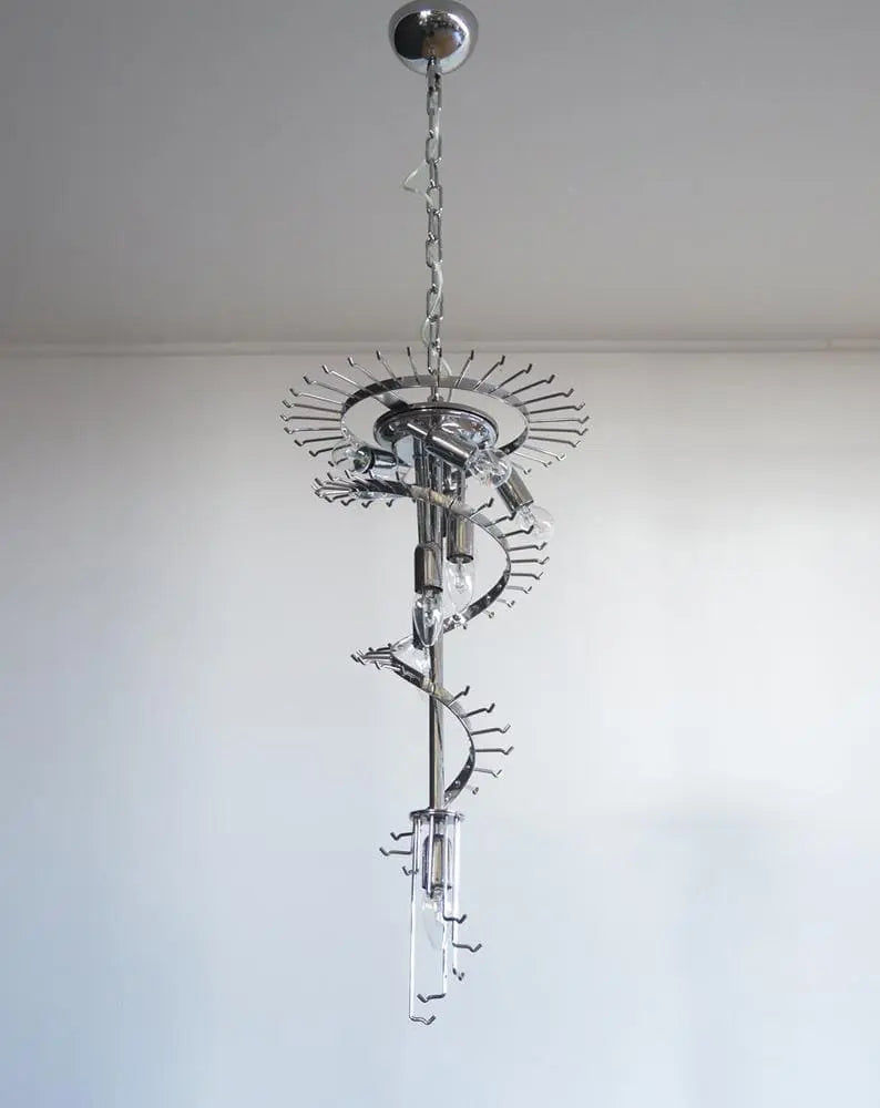 Murano Chandelier – Spiral – 86 prisms – Amber