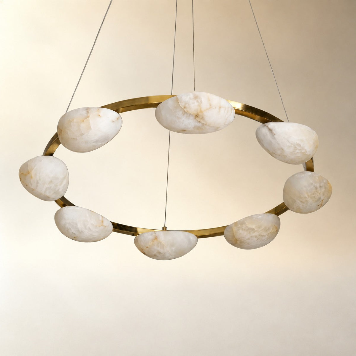 Ilovan Modern Alabaster Ring Chandelier
