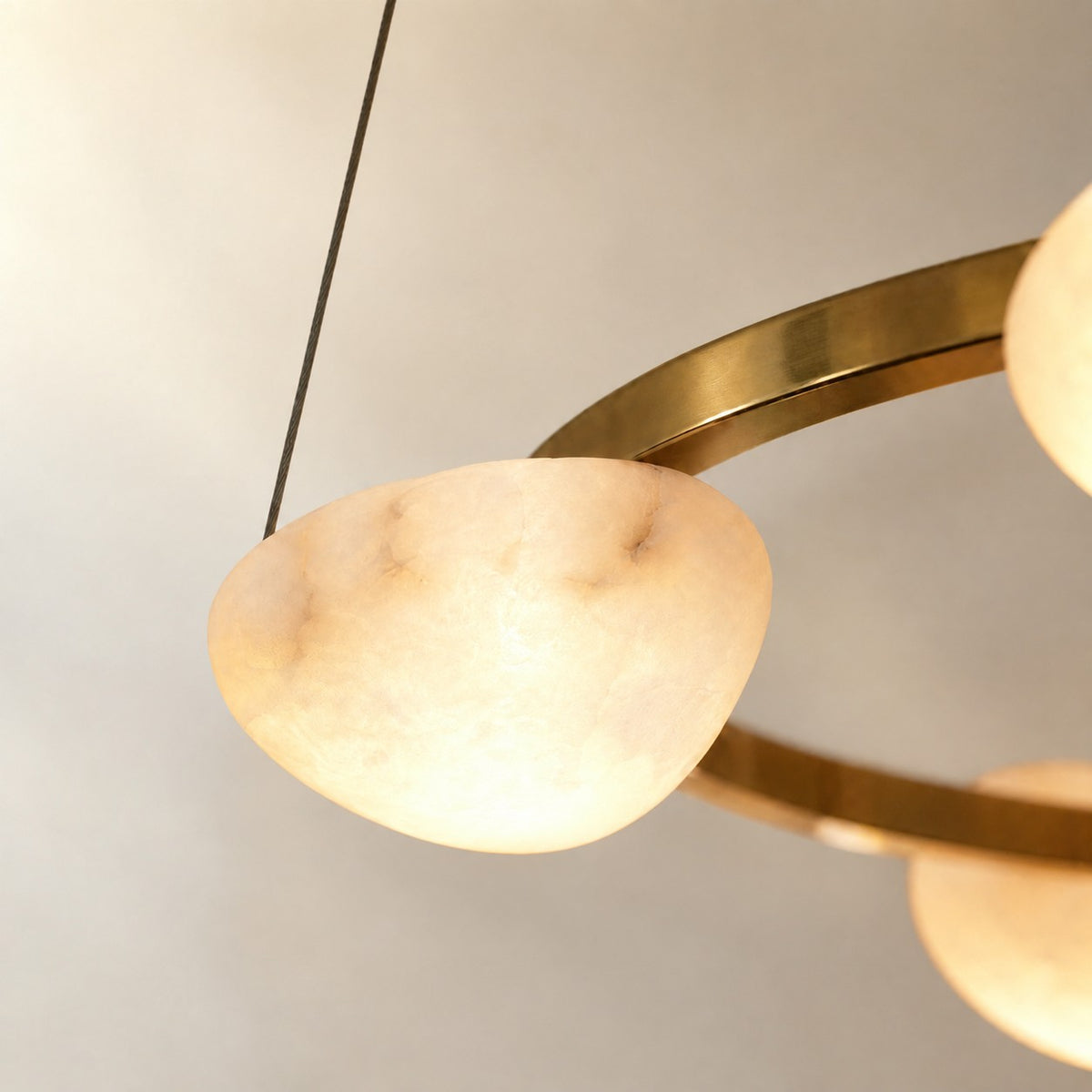 Ilovan Modern Alabaster Ring Chandelier