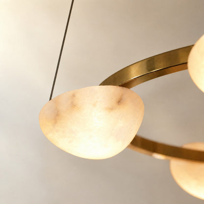 Ilovan Modern Alabaster Ring Chandelier