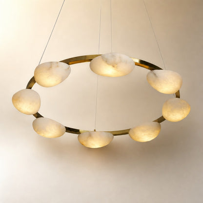 Ilovan Modern Alabaster Ring Chandelier