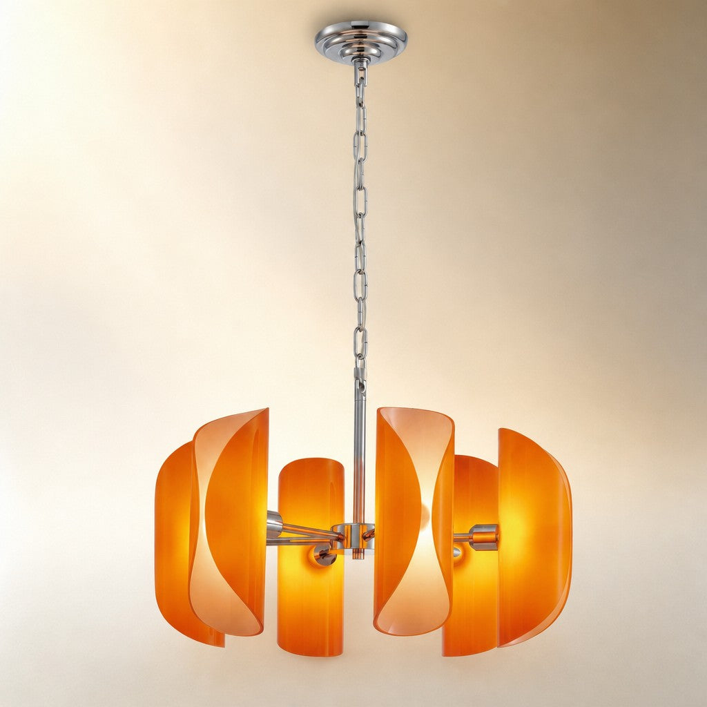 Ilyor Modern Chrome Glass Pendant Light
