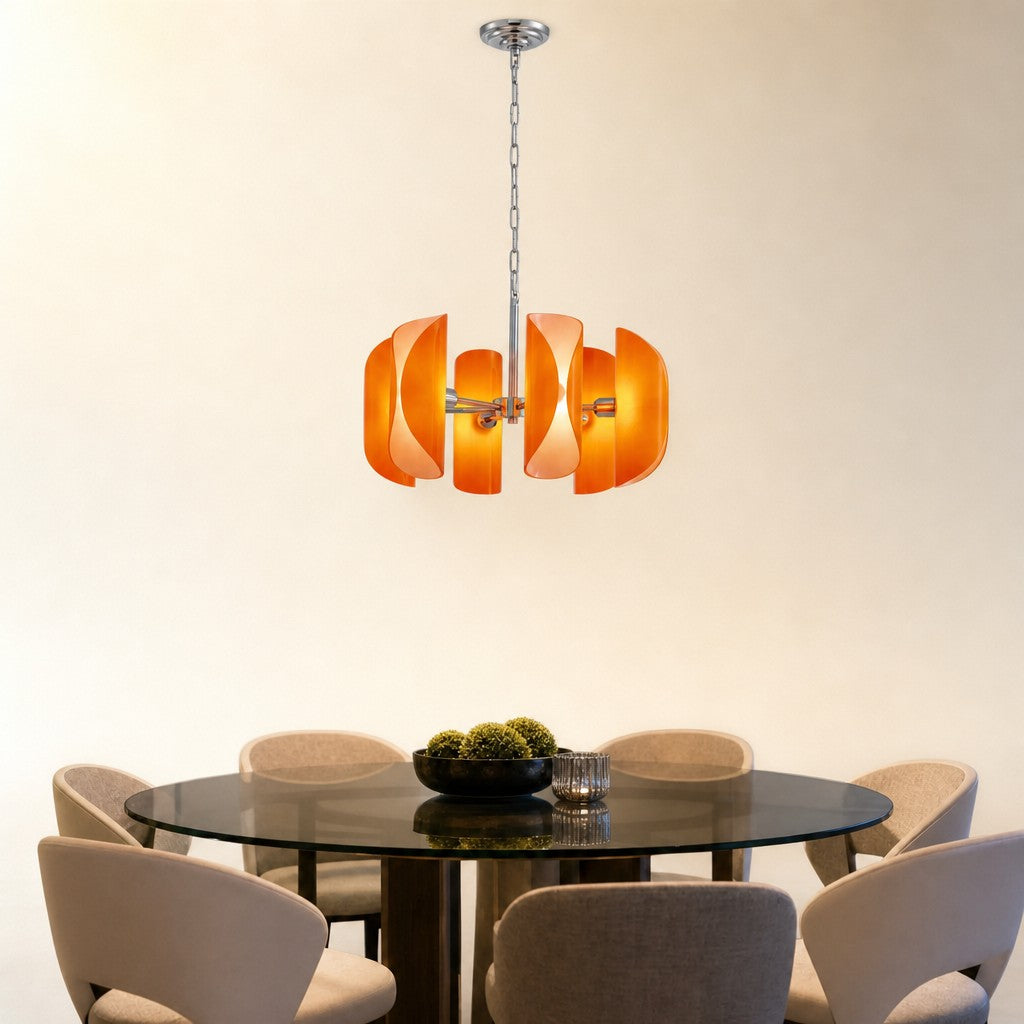 Ilyor Modern Chrome Glass Pendant Light