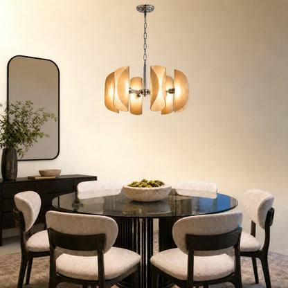 Ilyor Modern Chrome Glass Pendant Light