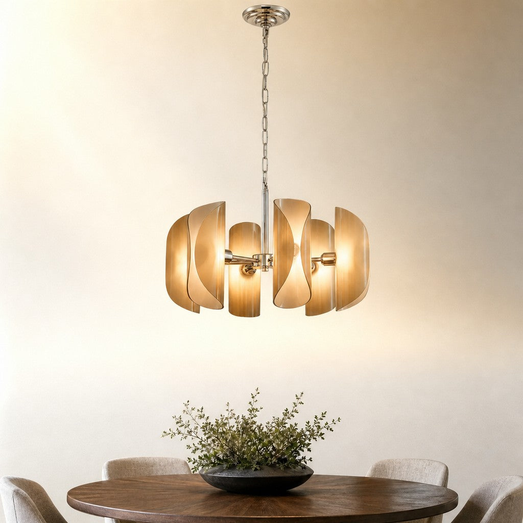 Ilyor Modern Chrome Glass Pendant Light