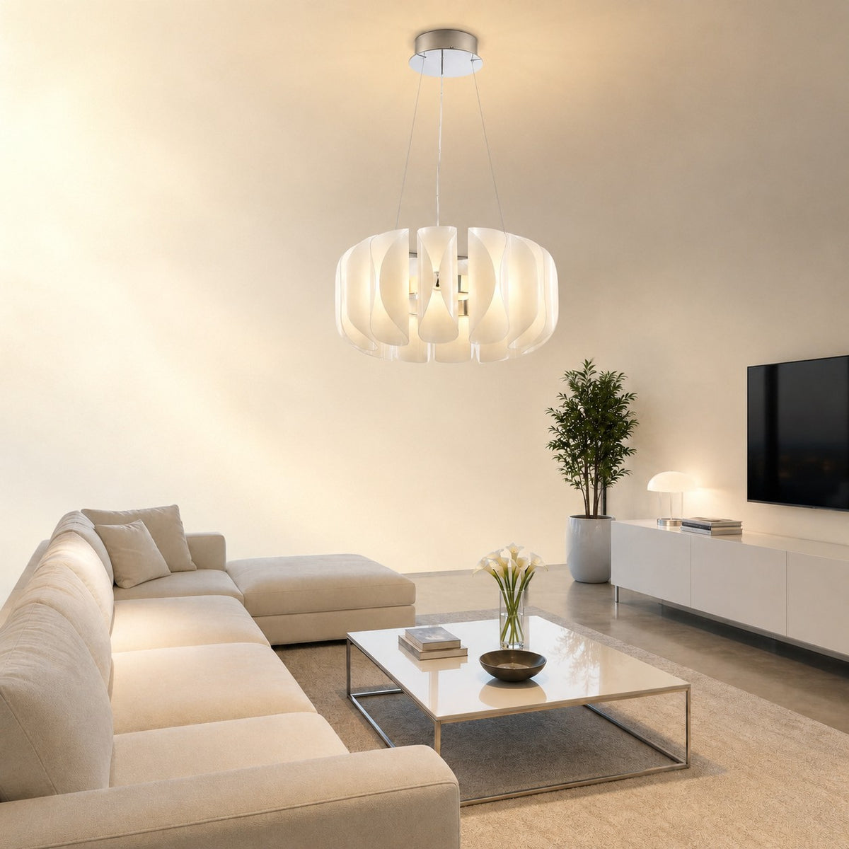 Ilyor Modern Glass Round Chandelier