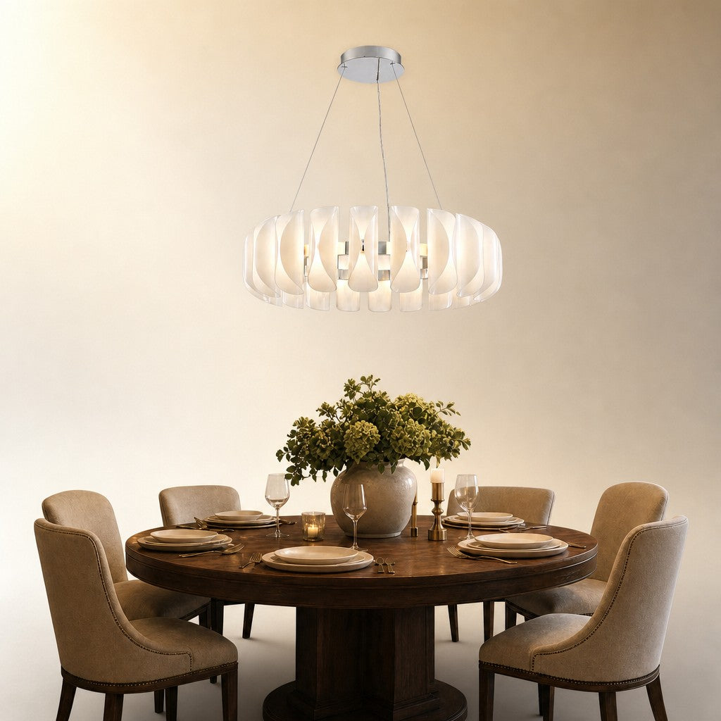Ilyor Modern Glass Round Chandelier