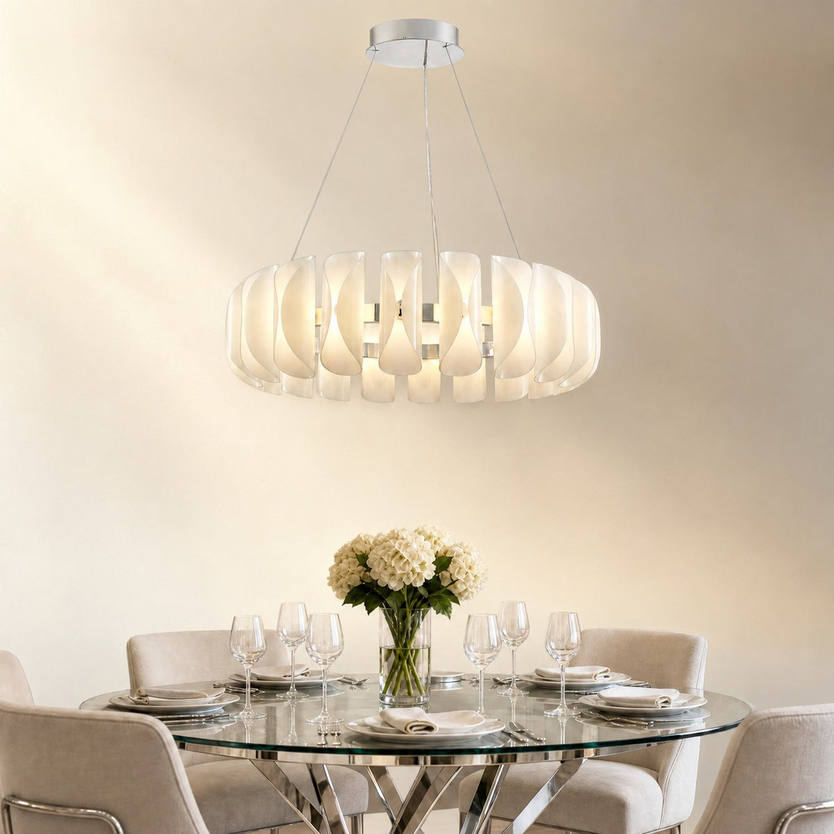 Ilyor Modern Glass Round Chandelier