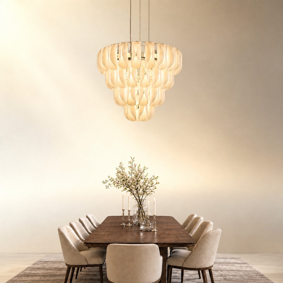 Ilyor Modern Tiered Glass Chandelier