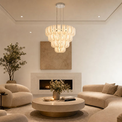 Ilyor Modern Tiered Glass Chandelier