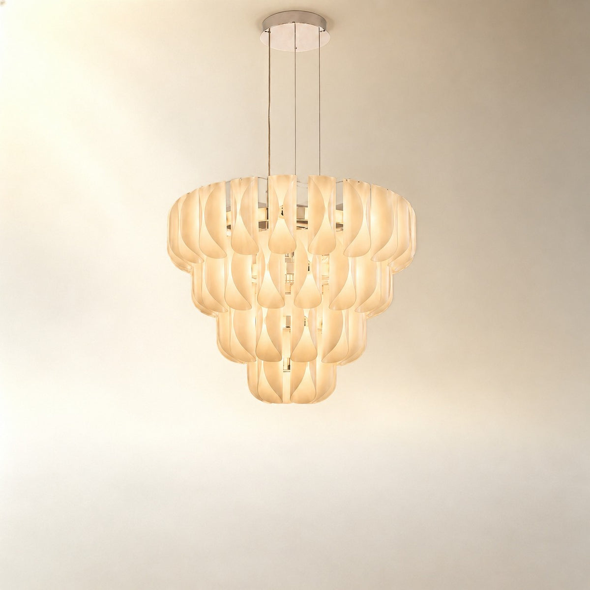 Ilyor Tiered Modern Glass Chandelier 31" D