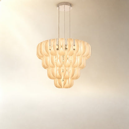 Ilyor Tiered Modern Glass Chandelier 31" D