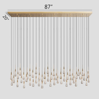 Soltaire Glass Linear Chandelier 87"