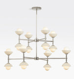 Alabaster Shade Greenwich Double Tier Chandelier