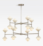 Alabaster Shade Greenwich Double Tier Chandelier