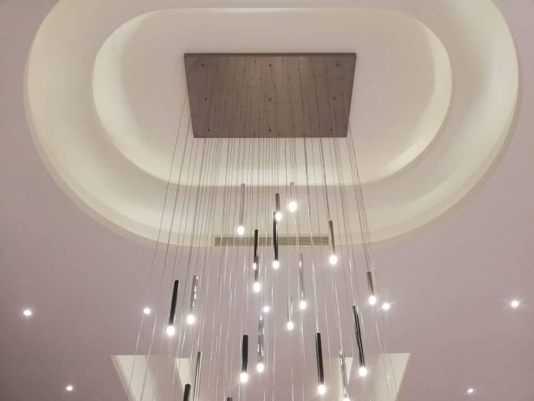 Bellini Rectangular Tri-Tone Tubular Pendant Light Chandelier - Merlin Lamps