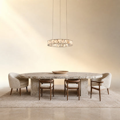 Isavan Crystal&Alabaster Round Ring Chandelier